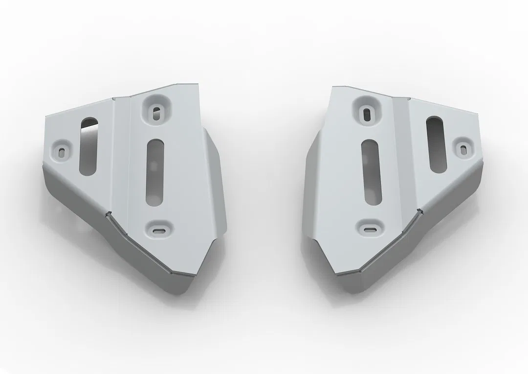 2333.9546.1.6 – RIVAL Skid Plate, A-Arms Powder Coated White Aluminum With Mounting Kit